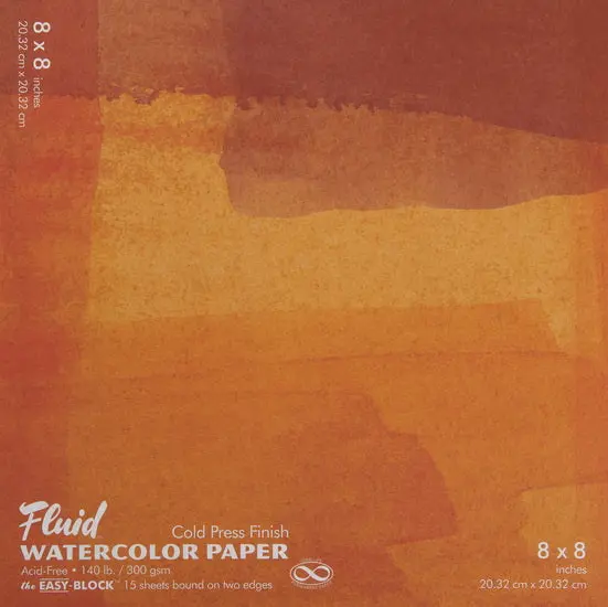Cold-Press Watercolor Pad – 140 Lb, 8×8 In (15 Sheets) 1