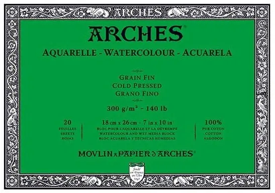 Cold-Pressed 100% Cotton Watercolor Pad – 140 Lb, 7×10 In, 20 Sheets 1