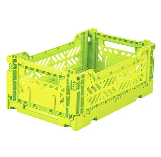 Collapsible Storage Crate – Acid Yellow, 17 × 27 × 11 Cm 1