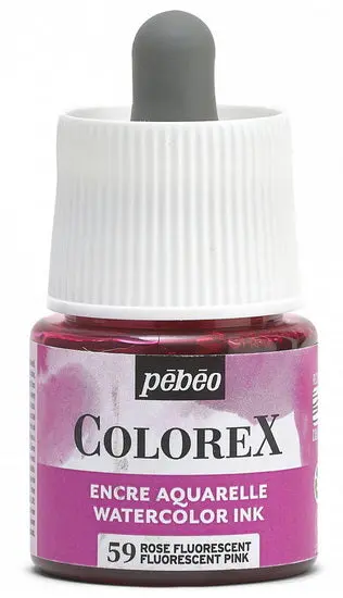 Colorex Fluorescent Pink Watercolor Ink – 45Ml Bottle 1