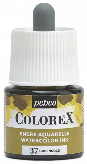 Colorex Watercolor Ink – Green Gold Shade, 45 Ml Liquid Refill Bottle 1