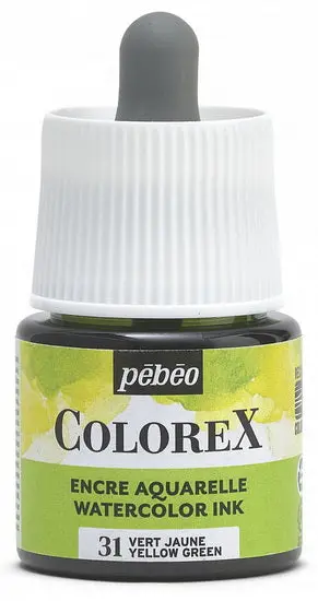 Colorex Watercolor Ink – Yellow Green Shade, 45 Ml Bottle For Illustration And Calligraphy 1