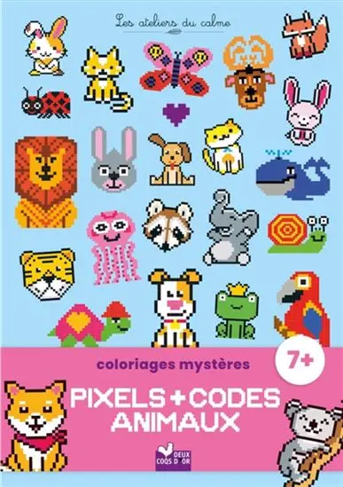 Coloring Book: Animal Pixel Art & Code Patterns 1