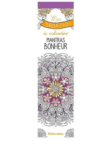 Coloring Bookmark Set: Happiness Mantras – French Edition 1
