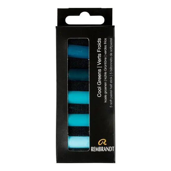 Cool Green Soft Half-Pastel Set (5 Count) 1
