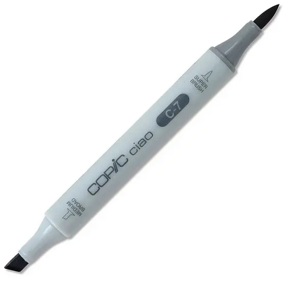 Copic Ciao Alcohol Marker – Cool Gray 7, Dual-Tip, Refillable 1