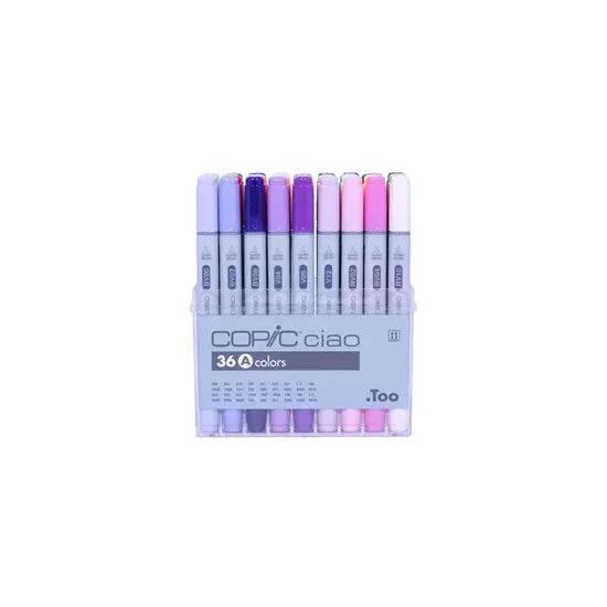Copic Ciao Marker Set – 36 Colors (Assorted A-Series) 1