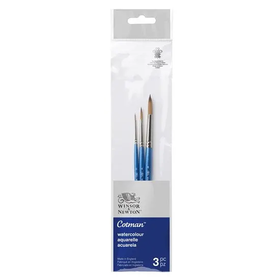 Cotman Round Brush Set – 3-Piece Starter Kit, Size #2 Synthetic Bristles 1