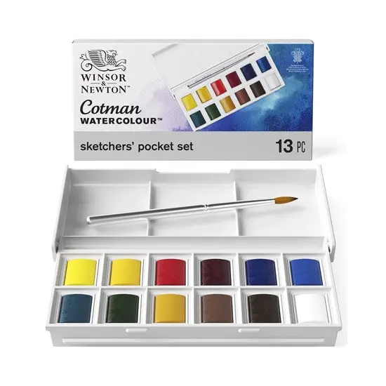 Cotman Sketchers Watercolour Set – 12 Half-Pan Palette 1