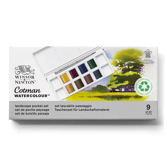Cotman Watercolor Landscape Set – 9-Pan Travel Collection 1