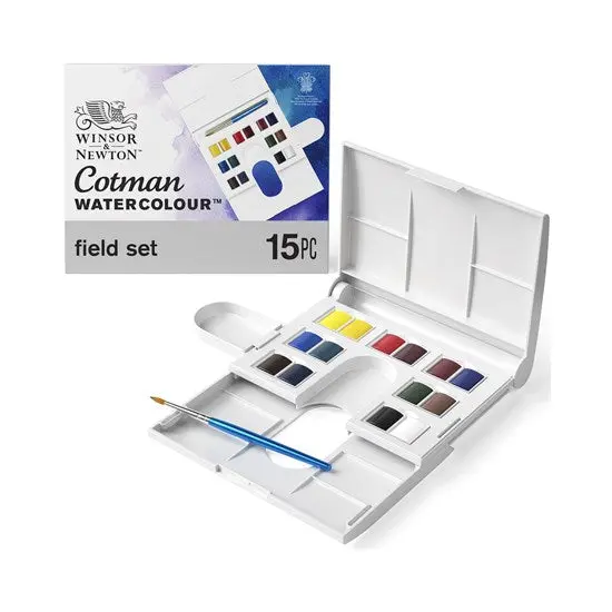 Cotman Watercolour Half-Pan Set – 14-Color Travel Palette 1