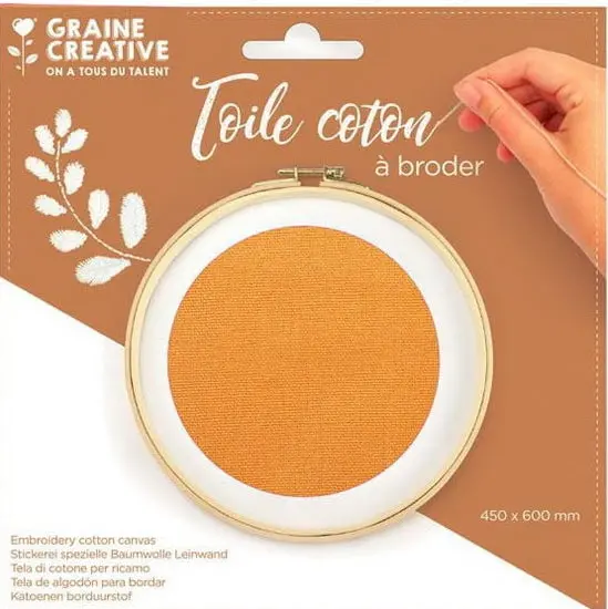 Cotton Embroidery Canvas – Camel Beige, 45 X 60 Cm 1