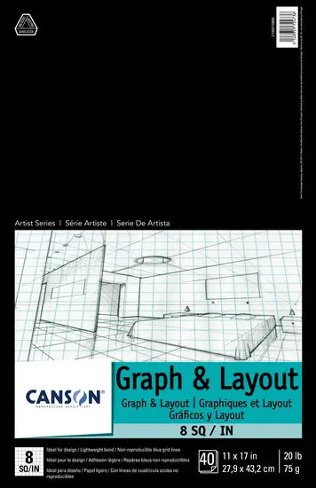Cross-Section Drawing Paper Pad – 20 Lb, 11×17 In, 40 Sheets 1