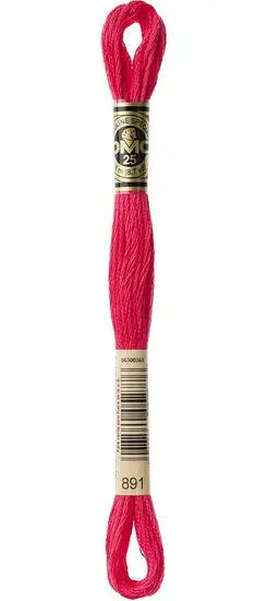 Dark Carnation Embroidery Floss – Dmc Color #891, 8M Skein 1