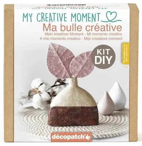 Décopatch Mini Craft Kit – Decorative Vase & Leaf Motif Decoupage Set 1