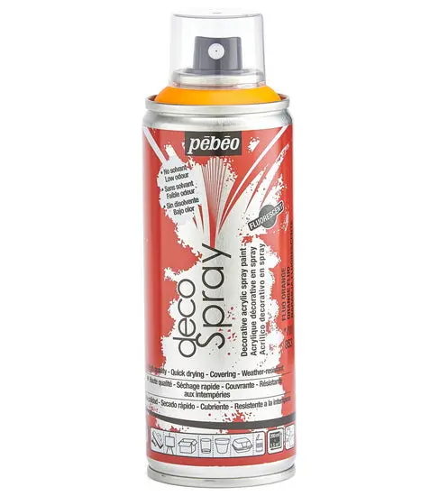 Décospray Fluorescent Orange Acrylic Spray Paint, 200Ml 1