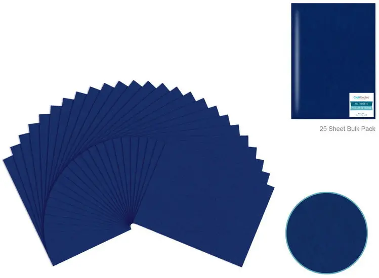 Deep Blue Felt Sheet – 9 X 12 Inch Soft Craft Fabric For Cutting And Layering 1