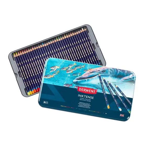 Derwent Inktense Water-Soluble Colored Pencil Set (36 Count) 1