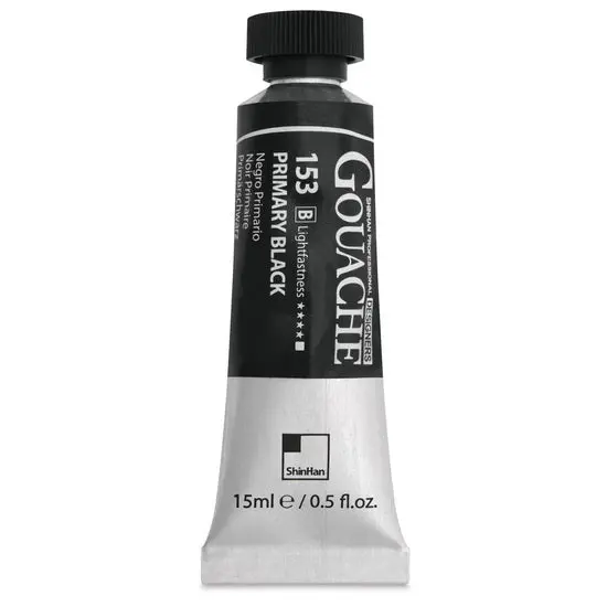 Designer-Grade Gouache Paint In Pure Black – 15 Ml Tube 1