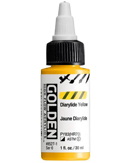 Diarylide Yellow High-Flow Acrylic – 1Oz Vibrant Liquid Paint 1