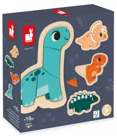 Dino-Themed Progressive Puzzle Set – 4 Levels, 15 Pieces Each 1