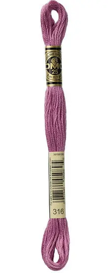 Dm Embroidery Floss – Antique Mauve #316 (6-Strand Cotton) 1