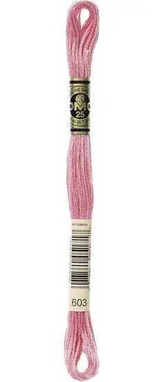 Dmc Embroidery Floss – Cranberry Red, Shade 603, 8.7 Yd Skein 1