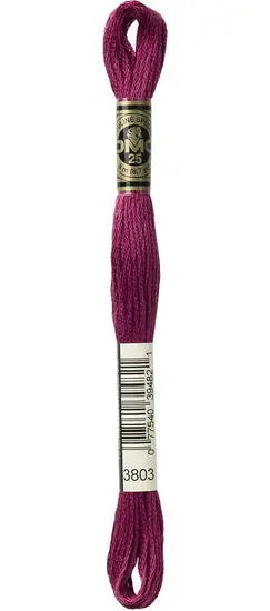 Dmc Embroidery Floss – Dark Mauve Shade #3803, 8M Skein 1