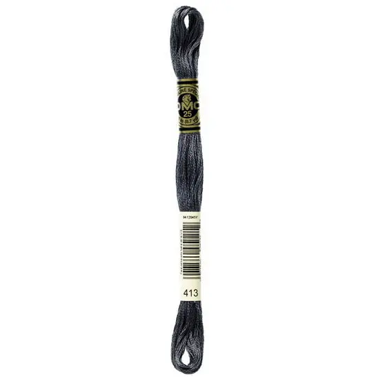 Dmc Embroidery Floss – Dark Pewter Gray #413, 8.7-Yard Skein 1