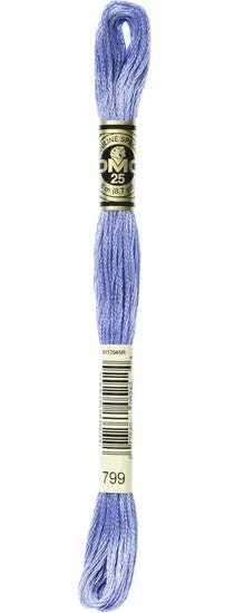 Dmc Embroidery Floss – Dk Delft Blue #799, 100% Cotton Stranded Thread 1