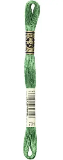 Dmc Embroidery Floss – Light Green Shade #701 1