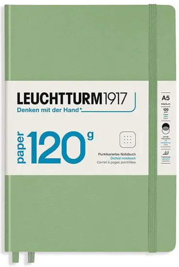 Dotted Notebook – A5 Size, 203 Pages, 120 Gsm, Sage Cover 1