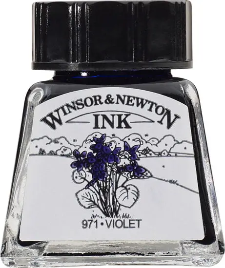 Drawing Ink – Rich Violet Hue, 14Ml Glass Bottle 1