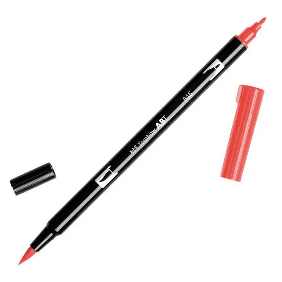 Dual Brush Pen – Carmine Red, Flexible Tip 1