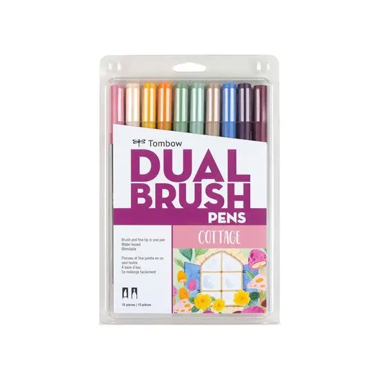 Dual-Tip Brush Pen Assortment – Cottage Collection, 10-Pack 1