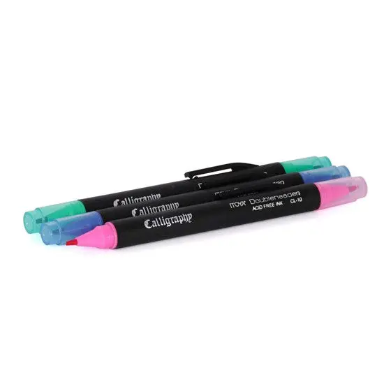 Dual-Tip Calligraphy Marker, Purple, Fine & Broad Nibs, Quick-Drying Ink 1