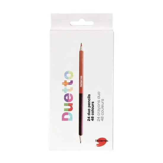 Duetto Colored Pencil Set – 24 Assorted Colors, Soft Core, Blendable Leads 1