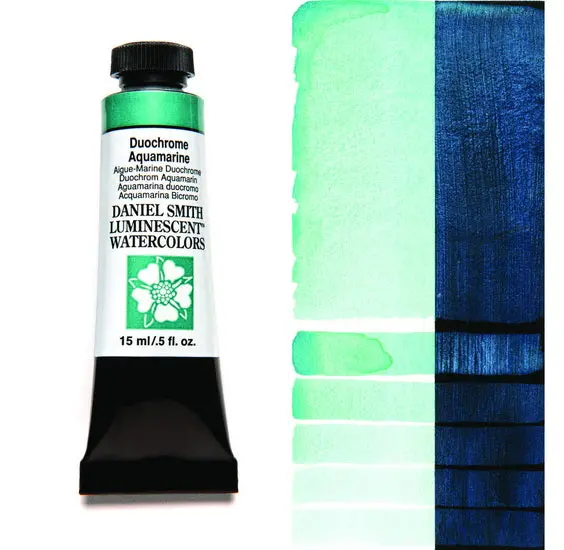 Duochrome Watercolor Tube – Aquamarine Shift Effect, 15 Ml Professional Grade 1