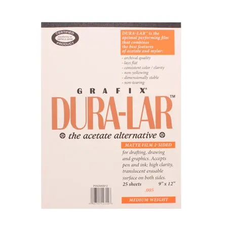 Dura-Lar Matte Drafting Film Pad – 0.005" Thickness, 9X12 Inch 1