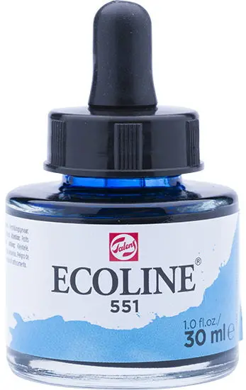 Ecoline Sky Blue Light Water-Soluble Drawing Ink – 30 Ml 1