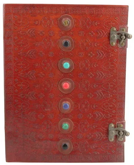 Embossed Leather Journal With Seven Stone Motifs – Blank Pages For Creative Writing 1