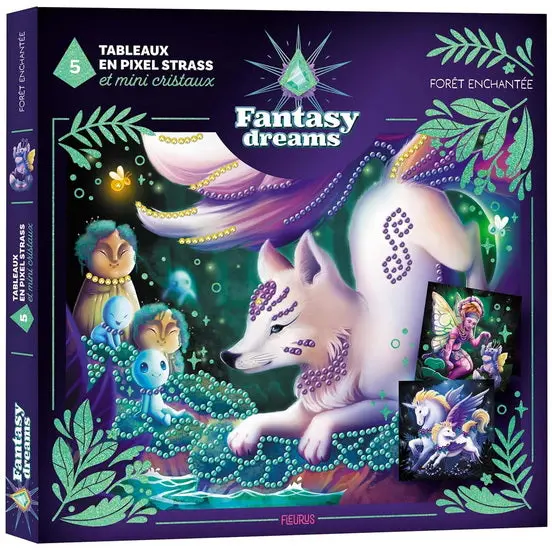 Enchanted Forest Diamond Art Kit: 5 Pixel Embroidery Panels With Mini Rhinestones 1