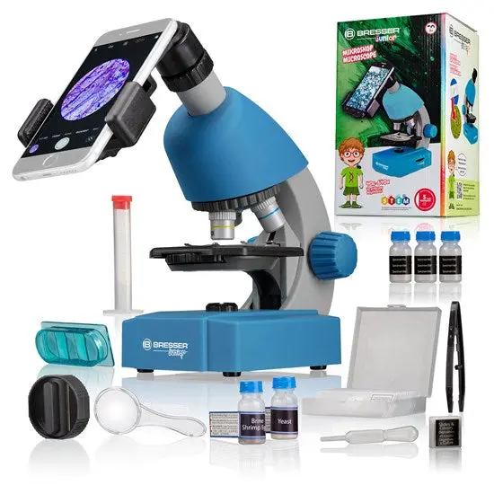 Entry-Level Student Microscope – Blue Housing, 40X–640X Magnification 1