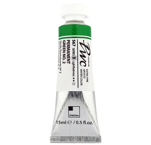 Extra-Fine Permanent Green No.2 Watercolor – 15 Ml Artist-Grade Tube 1