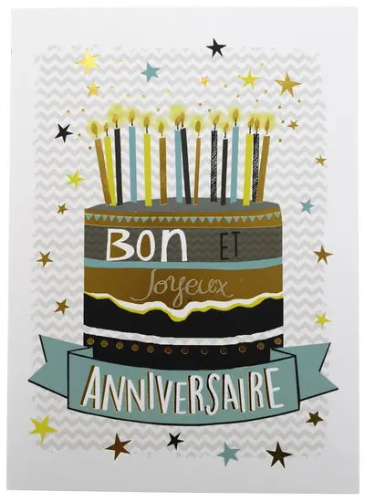 Extra-Large Happy Birthday Greeting Card – French Language 1