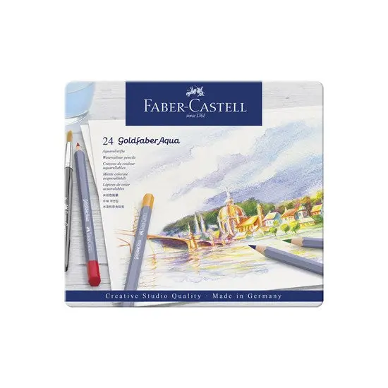 Faber-Castell Goldfaber Aqua Watercolor Pencil Set – 24-Count Box 1