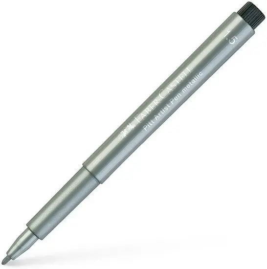 Faber-Castell Pitt Artist Pen – Metallic Silver, 1.5 Mm Bullet Tip Permanent Ink 1