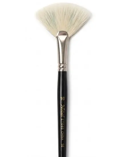 Fan-Shaped Paintbrush With White Synthetic Bristles (#16) 1