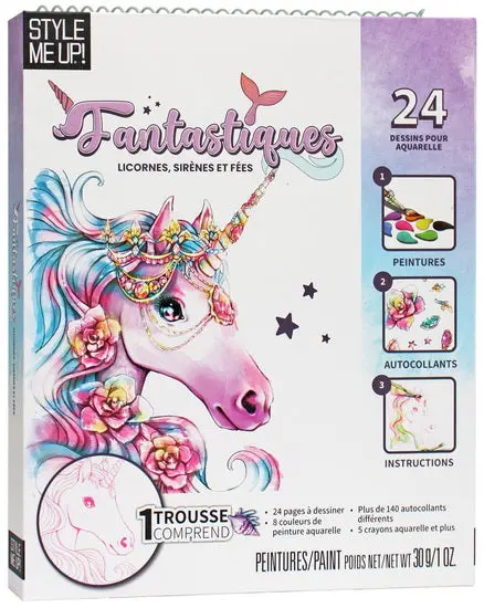 Fantastical Unicorns, Mermaids & Fairies Coloring Book – French Edition 1