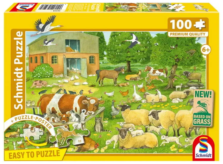 Farm Animal Families Jigsaw Puzzle – 100-Piece Children’S Learning Game 1